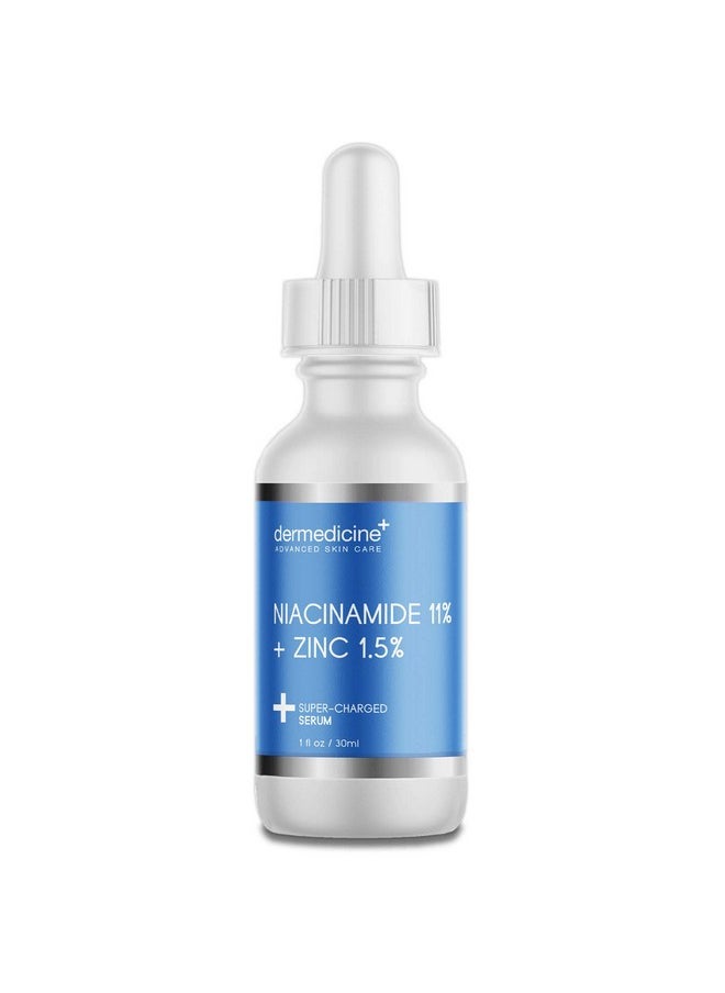 Niacinamide 11% + Zinc 1.5% Super Charged Serum | May Help Improve The Appearance of Pores, Skin Texture, Fine Lines & Dark Spots for a More Clear & Radiant Complexion | 1 fl oz / 30 ml