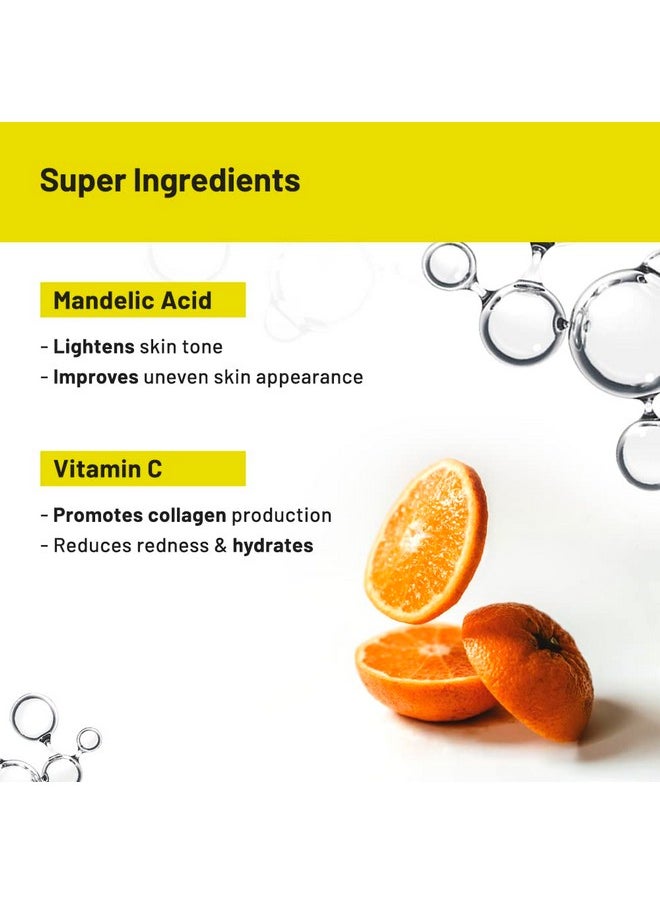 Chemist at Play Roll On Serum For Neck, Knee & Elbow With 6% Vitamin C+ Hyaluronic Acid + AHAs + Niacinamide + Ceramides | Exfoliates, Removes Pigmentation, and Hydrates Dry Skin | 1.4 fl oz.
