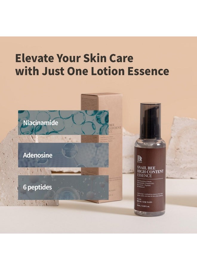 BENTON Snail Bee High Content Essence 100ml (3.38 fl oz.) - Snail Mucin Essence with Niacinamide & Bee Venom | Korean Skin Care Face Moisturizer For Women & Men with Combination, Oily Skin