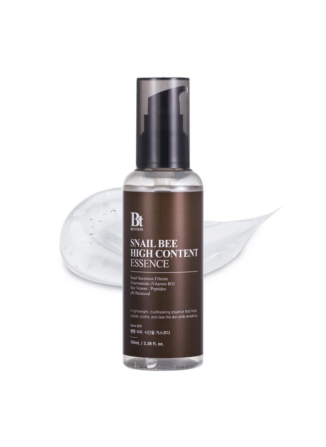 BENTON Snail Bee High Content Essence 100ml (3.38 fl oz.) - Snail Mucin Essence with Niacinamide & Bee Venom | Korean Skin Care Face Moisturizer For Women & Men with Combination, Oily Skin
