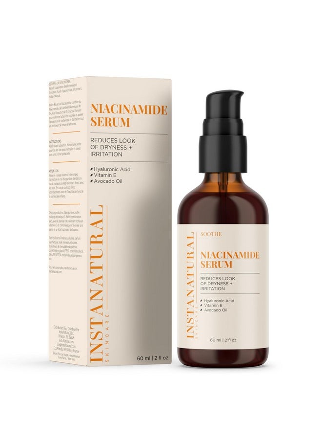 InstaNatural Niacinamide Face Serum, Hydrates, Soothes, Reduces Irritation, Redness, Lines, Wrinkles, and Other Signs of Aging, with Hyaluronic Acid and Vitamin E, 2 Fl Oz