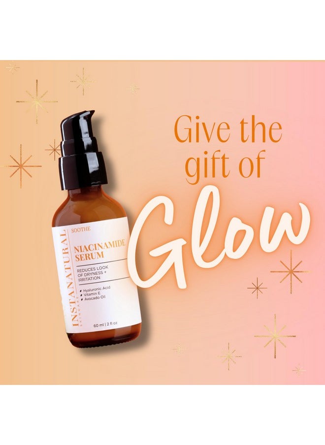 InstaNatural Niacinamide Face Serum, Hydrates, Soothes, Reduces Irritation, Redness, Lines, Wrinkles, and Other Signs of Aging, with Hyaluronic Acid and Vitamin E, 2 Fl Oz