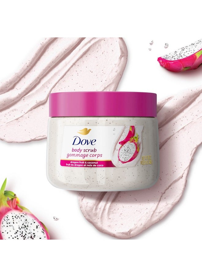 Dove Body Scrub Dragon Fruit & Coconut Cream For SIlky Smooth Skin Body Scrub Exfoliates and Provides Lasting Nourishment 15 oz