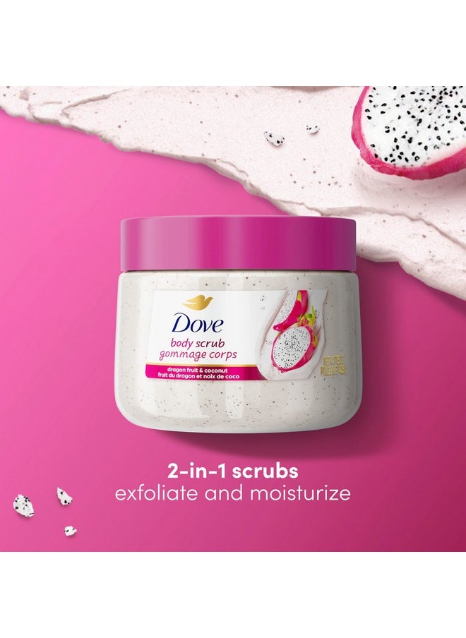 Dove Body Scrub Dragon Fruit & Coconut Cream For SIlky Smooth Skin Body Scrub Exfoliates and Provides Lasting Nourishment 15 oz