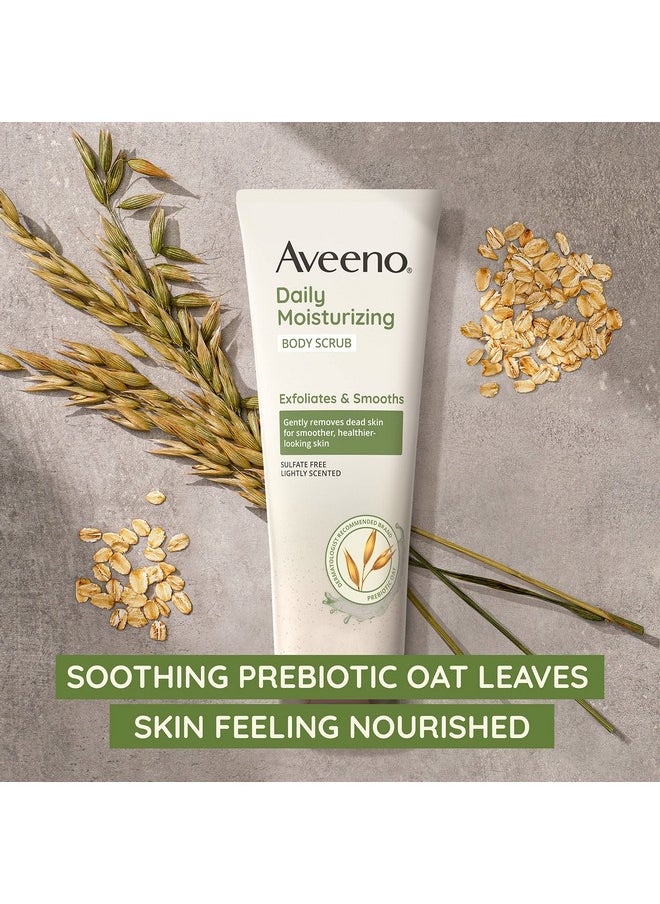 Aveeno Daily Moisturizing Body Scrub, Exfoliating Body Wash for Smoother, Healthier Looking Skin, Soothing Prebiotic Oat Formula, Sulfate-Free, Soap-Free & Dye-Free, 8 oz