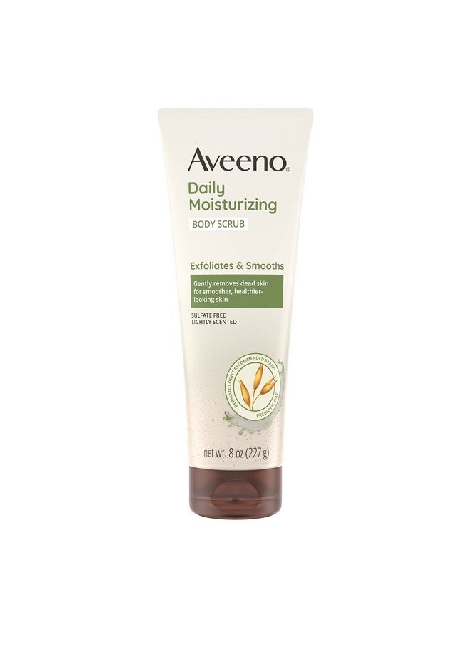 Aveeno Daily Moisturizing Body Scrub, Exfoliating Body Wash for Smoother, Healthier Looking Skin, Soothing Prebiotic Oat Formula, Sulfate-Free, Soap-Free & Dye-Free, 8 oz