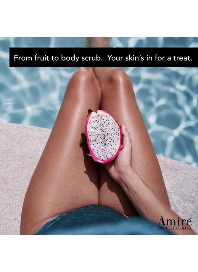 Amire Dragon Fruit Jelly Exfoliating Body Scrub Polish, Exfoliate Dry, Dehydrated, and Dead Skin, Improve Body Skin Texture and Brighten Appearance, Pitaya Scrubs, 12oz