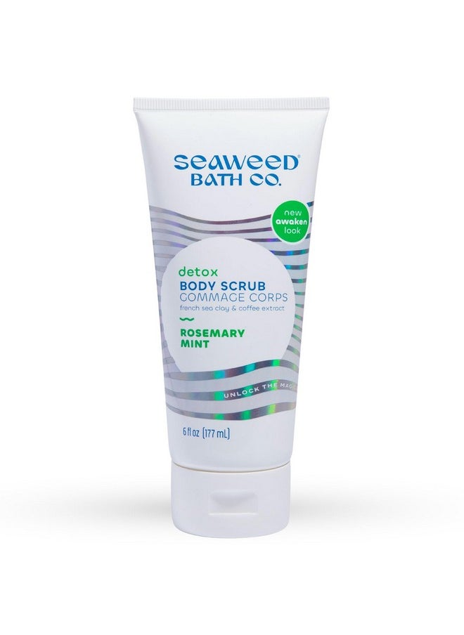 Seaweed Bath Co. Detox Body Scrub, Rosemary Mint Scent, 6 Ounce, Sustainably Harvested Seaweed, French Sea Clay, Coffee Extract