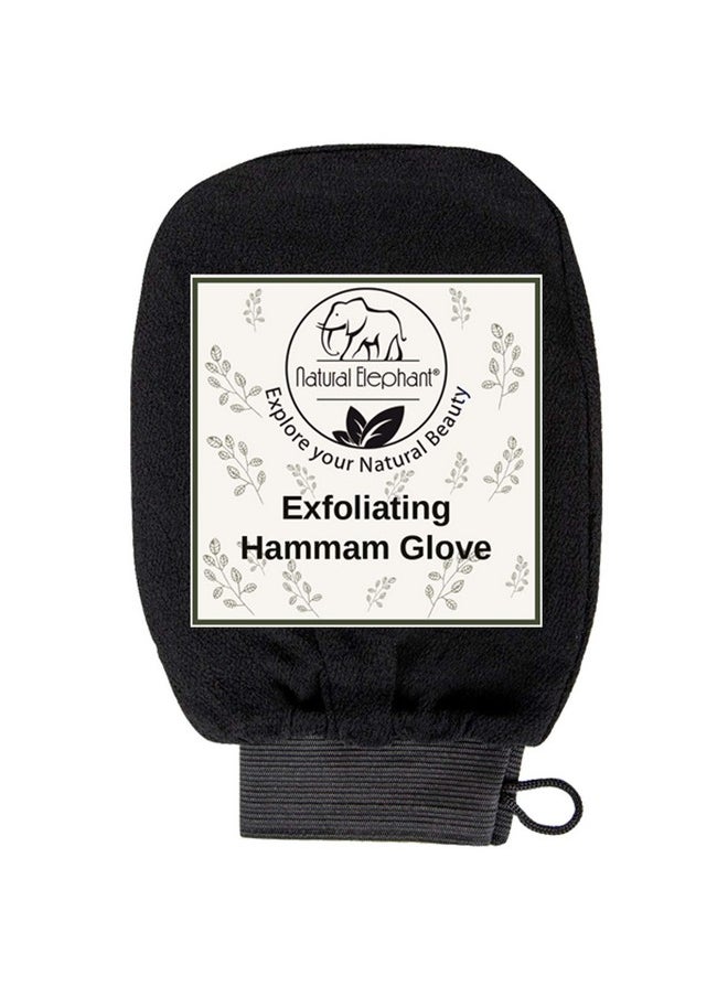 Natural Elephant Exfoliating Hammam Glove - Face and Body Exfoliator Mitt (Black, Brown and Orange (Pack of 3))