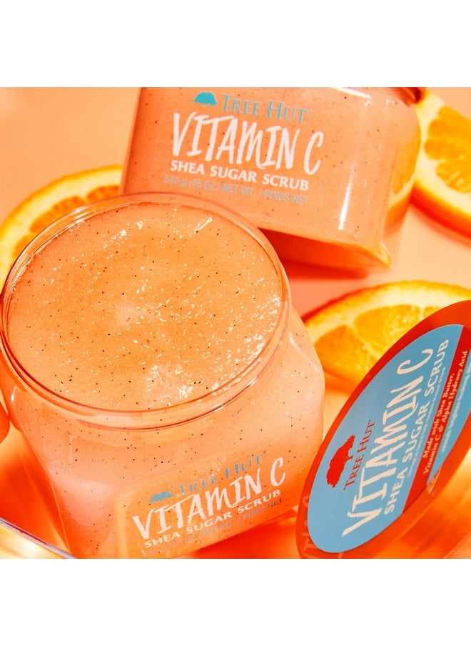 Tree Hut Vitamin C Shea Sugar Scrub, 18 oz, Ultra Hydrating and Exfoliating Scrub for Nourishing Essential Body Care