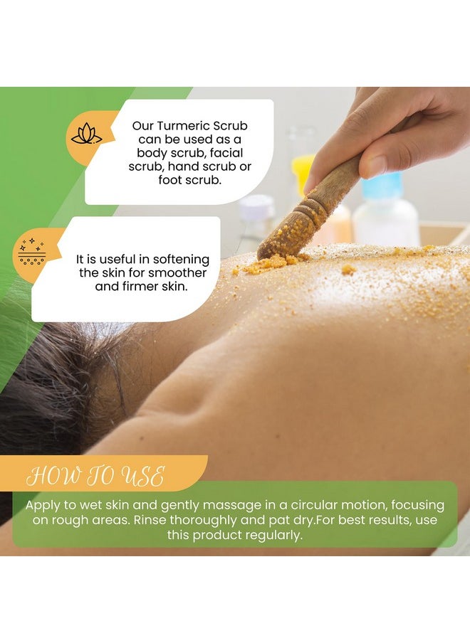 AMVital Turmeric Body Scrub - Handmade Natural Scrub For Body, Face, Hand, and Foot - Natural Skincare Body Scrub For Women - Suitable for All Skin Types (7.8oz)