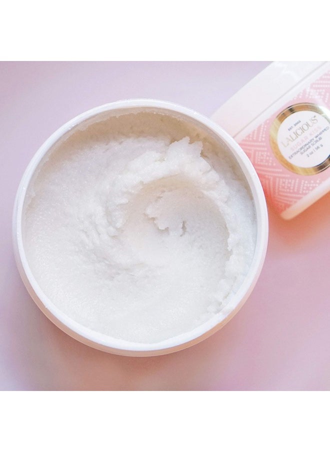 LALICIOUS Sugar Kiss Extraordinary Whipped Sugar Scrub - Cane Sugar Body Scrub with Coconut Oil & Honey, No Parabens (16oz)