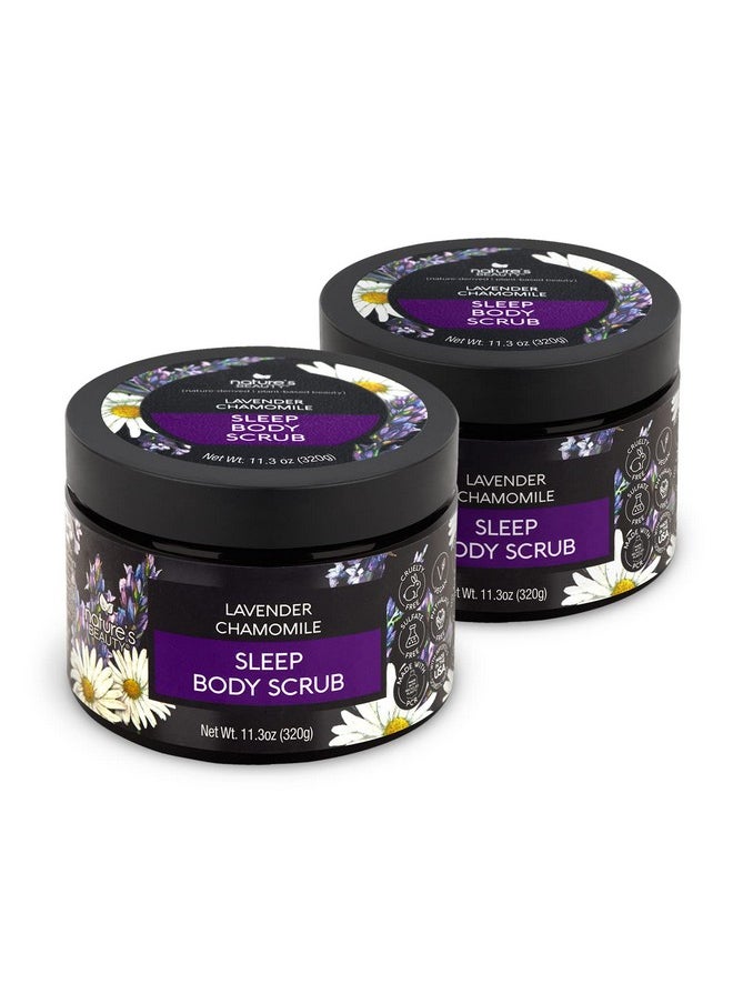 Nature's Beauty Lavender Chamomile Sleep Body Scrub Multi-Pack - Gently Exfoliate, Moisturize & Sooth Combination to Dry Skin, Made w/Coconut, Jojoba + Moringa Seed Oils, 11.3 oz (2 Pack)