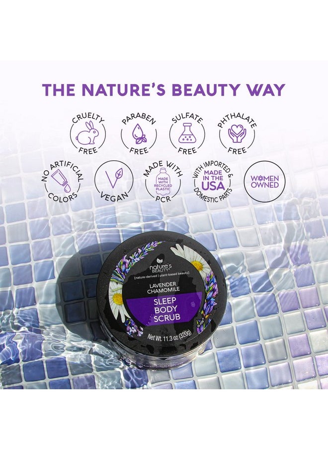 Nature's Beauty Lavender Chamomile Sleep Body Scrub Multi-Pack - Gently Exfoliate, Moisturize & Sooth Combination to Dry Skin, Made w/Coconut, Jojoba + Moringa Seed Oils, 11.3 oz (2 Pack)