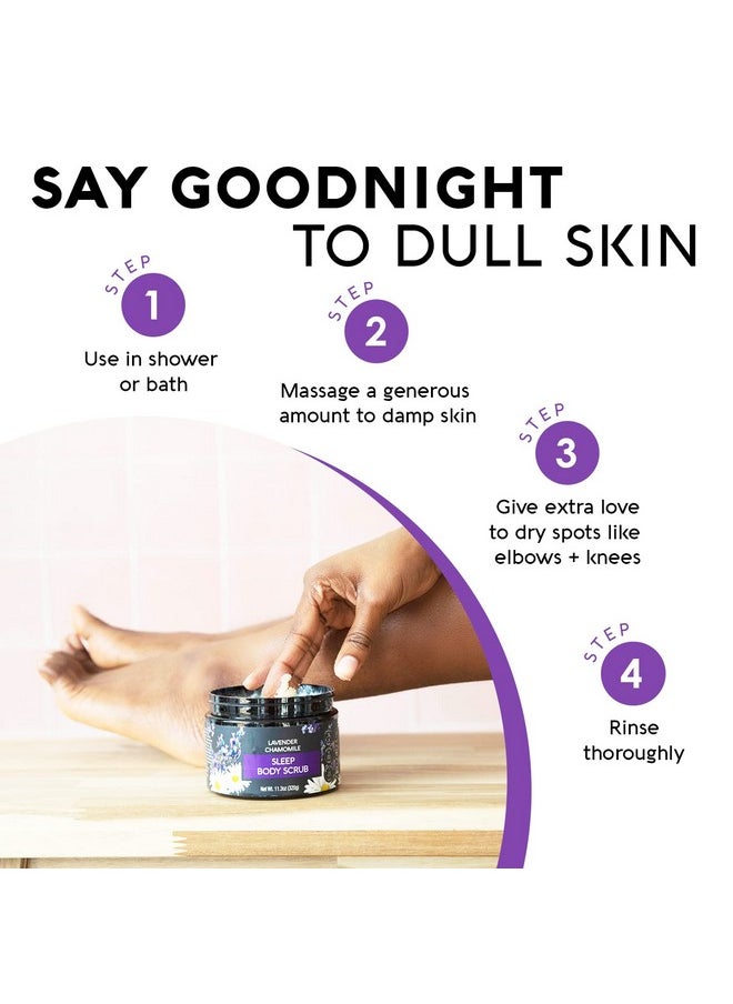 Nature's Beauty Lavender Chamomile Sleep Body Scrub Multi-Pack - Gently Exfoliate, Moisturize & Sooth Combination to Dry Skin, Made w/Coconut, Jojoba + Moringa Seed Oils, 11.3 oz (2 Pack)
