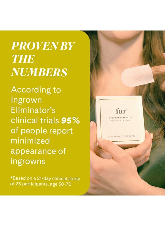 Fur Ingrown Eliminator- Post Hair Removal Care to Soothe Irritation and Eradicate Bumps - 12 Wipes