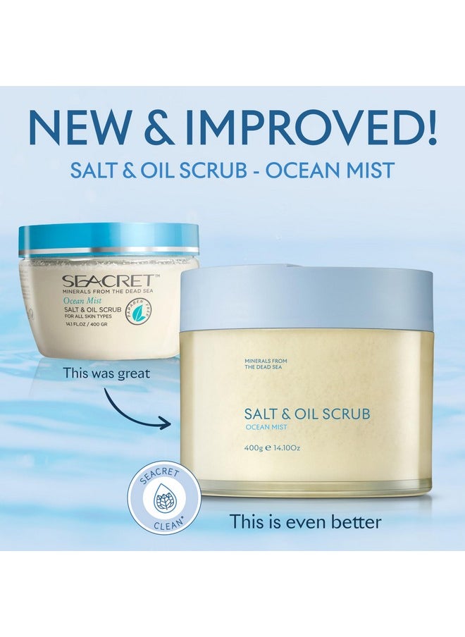 SEACRET Body Scrub - Salt & Oil Body Exfoliator with Dead Sea Minerals and Essential Oils, Ocean Mist Scent 14.1 FL.OZ.