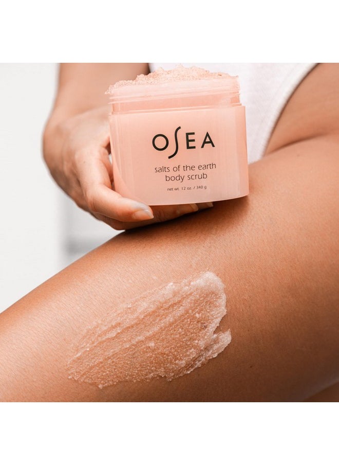 OSEA Salts of the Earth Body Scrub 12 oz - Pink Himalayan Salt Scrub - Gentle Body Exfoliation Skincare - Ideal Spa Gift for Pampering - Clean Beauty & Vegan Body Care