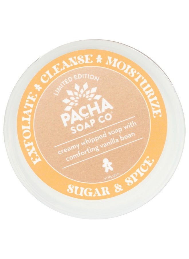 Pacha Sugar & Spice Whipped Soap & Scrub, Luxurious Body Wash and Scrub for a Nourishing & Relaxing Head to Toe Cleanse, 8 oz