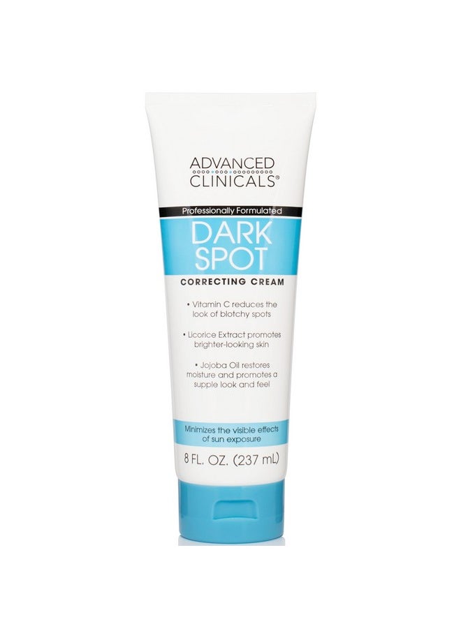 Advanced Clinicals Dark Spot Vitamin C Cream For Face, Hand & Body Lotion, Anti Aging Therapeutic Skin Care Moisturizer Lotion Reduces Appearance Of Age Spots, Blotchy Skin, & Wrinkles, Large 8 Fl Oz