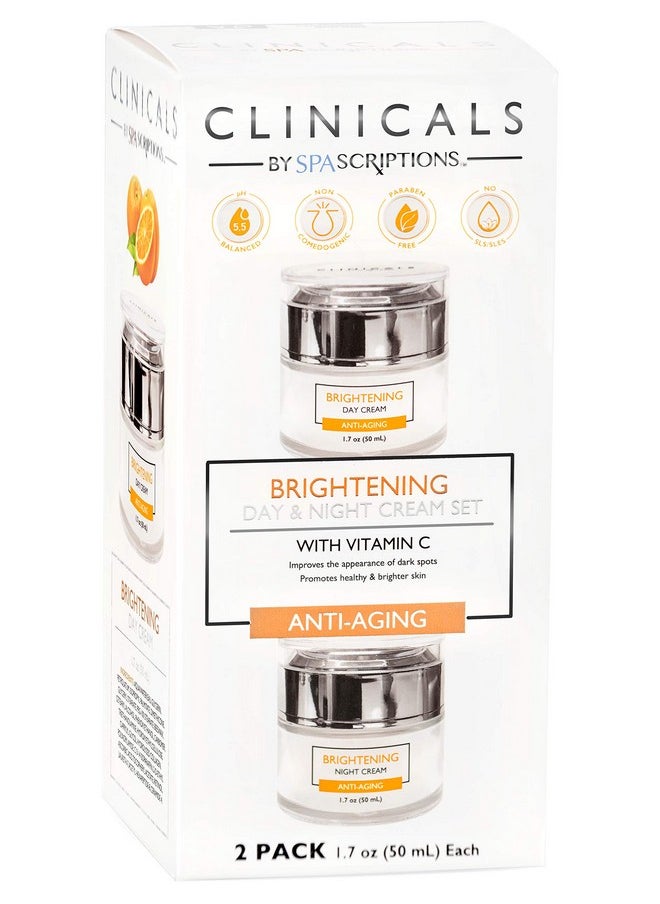 SpaScriptions Clinicals Brightening Vitamin C Day & Night Cream Set - 2 Pack (1.7oz)