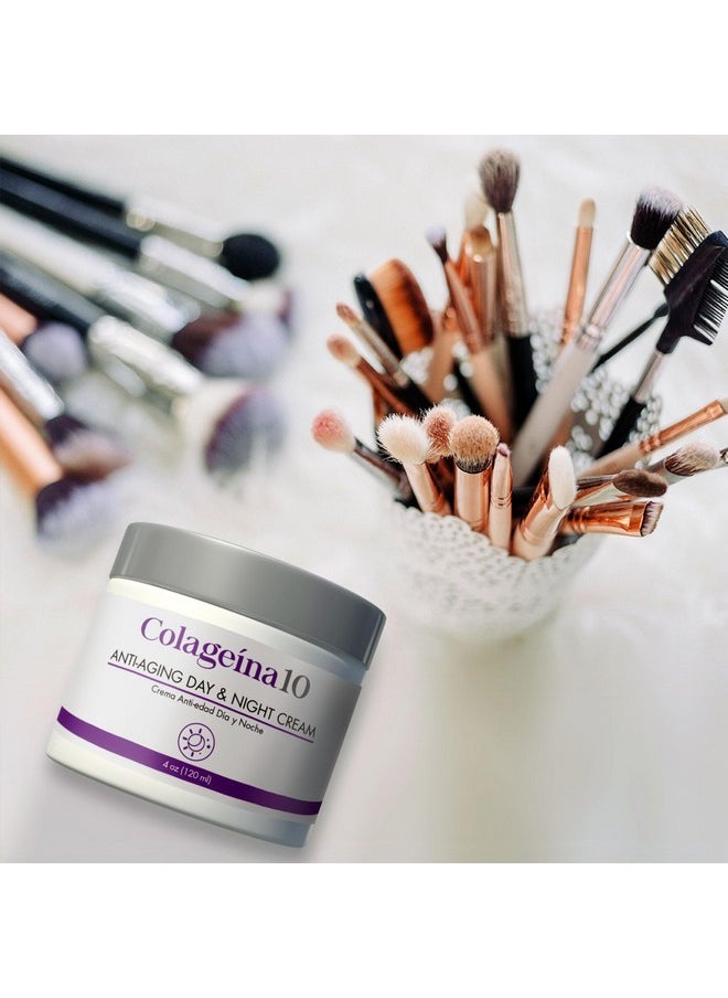 Colageina 10 Anti-Aging Day & Night Cream - Reduce the Appearance of Fine Lines & Wrinkles with Hydrolyzed Collagen and Hyaluronic Acid - 4 oz (120 ml)