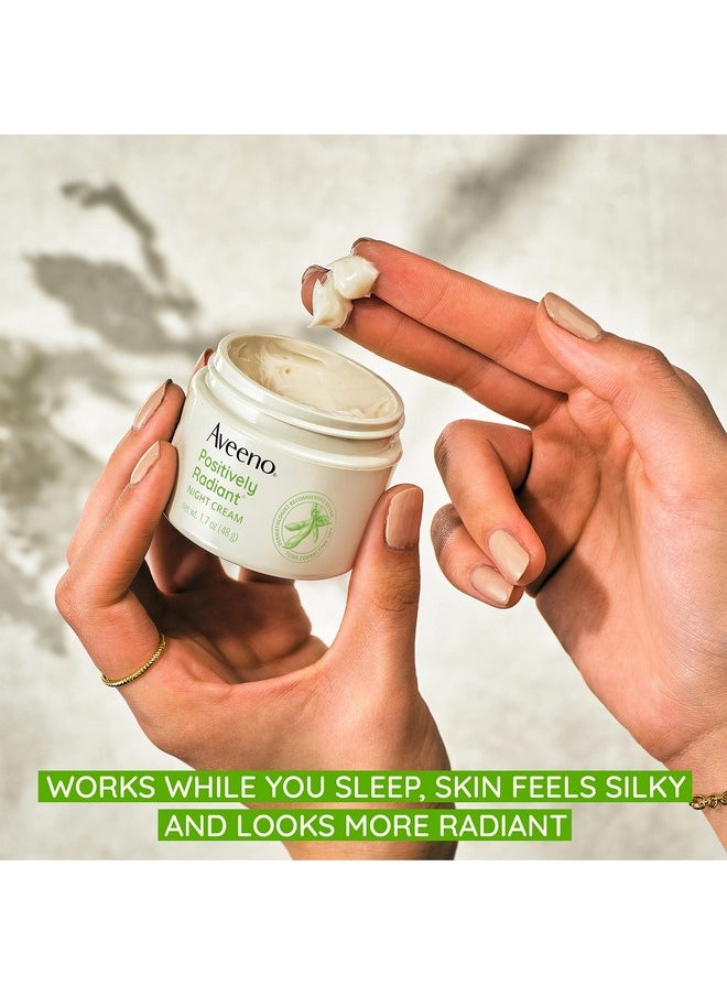 Aveeno Positively Radiant Moisturizing Face & Neck Night Cream with Tone Correcting Soy & Niacinamide, Night Cream Targets Dull Skin & Evens Skin Tone & Texture, Hypoallergenic, 1.7 oz