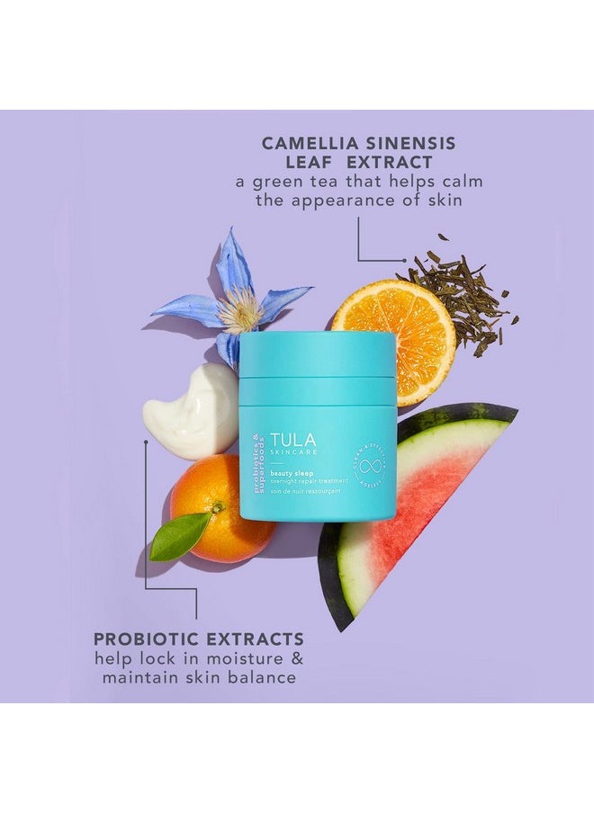 TULA Skin Care Beauty Sleep Overnight Repair Treatment - Anti-Aging, Night Cream, Contains Natural Peptides, AHAs, Retinol, Vitamin C to Reduce the Appearance of Lines and Dull Tone, 1.7 oz.