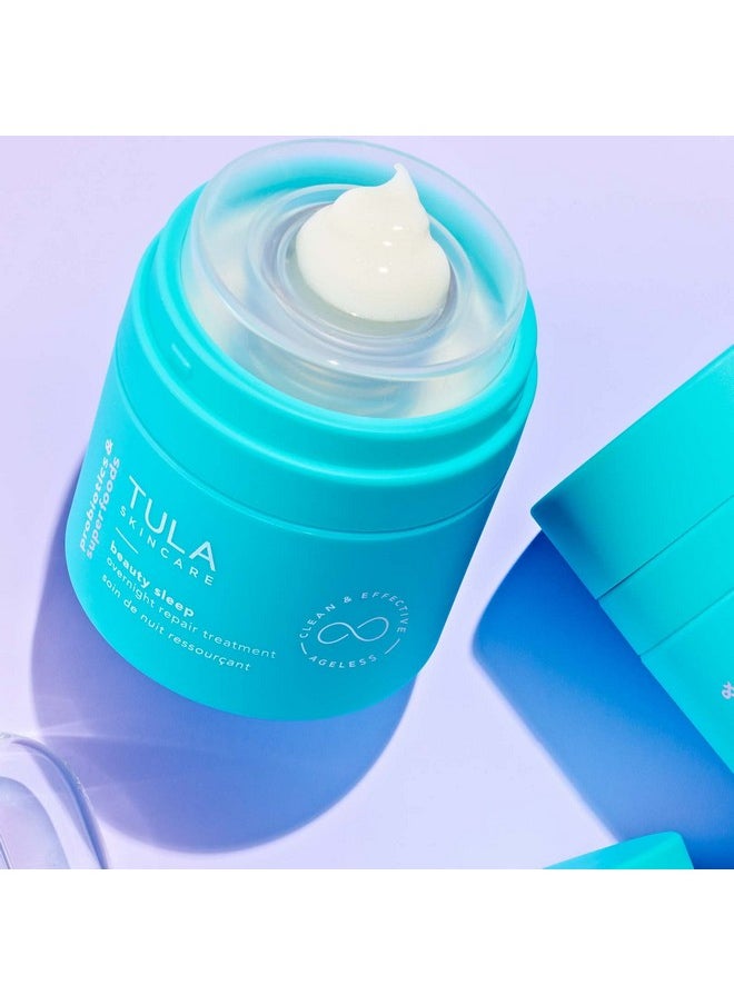 TULA Skin Care Beauty Sleep Overnight Repair Treatment - Anti-Aging, Night Cream, Contains Natural Peptides, AHAs, Retinol, Vitamin C to Reduce the Appearance of Lines and Dull Tone, 1.7 oz.