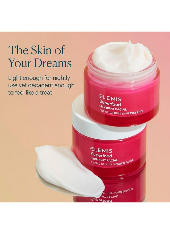 ELEMIS Superfood Midnight Facial, Moisturizer Face Cream, Hydrating Face Moisturizer for Dry Skin, Firming Facial Cream, Camu Camu & Vitamin C Cream