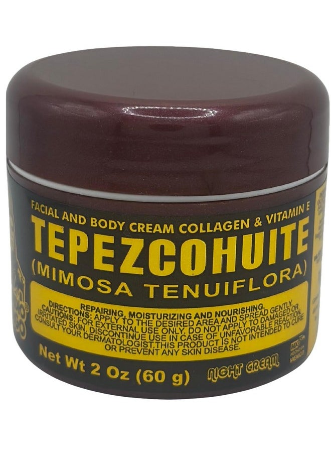 Del Indio Papago Tepezcohuite Night Cream 60g / 2.02Fl Oz 3 Pack - Reduce Expression Lines - Clarifies Skin Imperfections