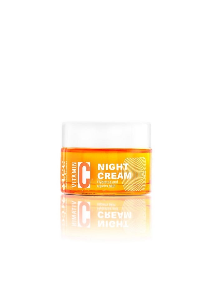 VLCC Vitamin C Night Cream - 50g | Reduce Fine Lines, and Wrinkles | Hydrates & Repairs Skin | With 15% Vitamin C, Vitamin E, Hyaluronic Acid, and Rosehip Seed Oil.