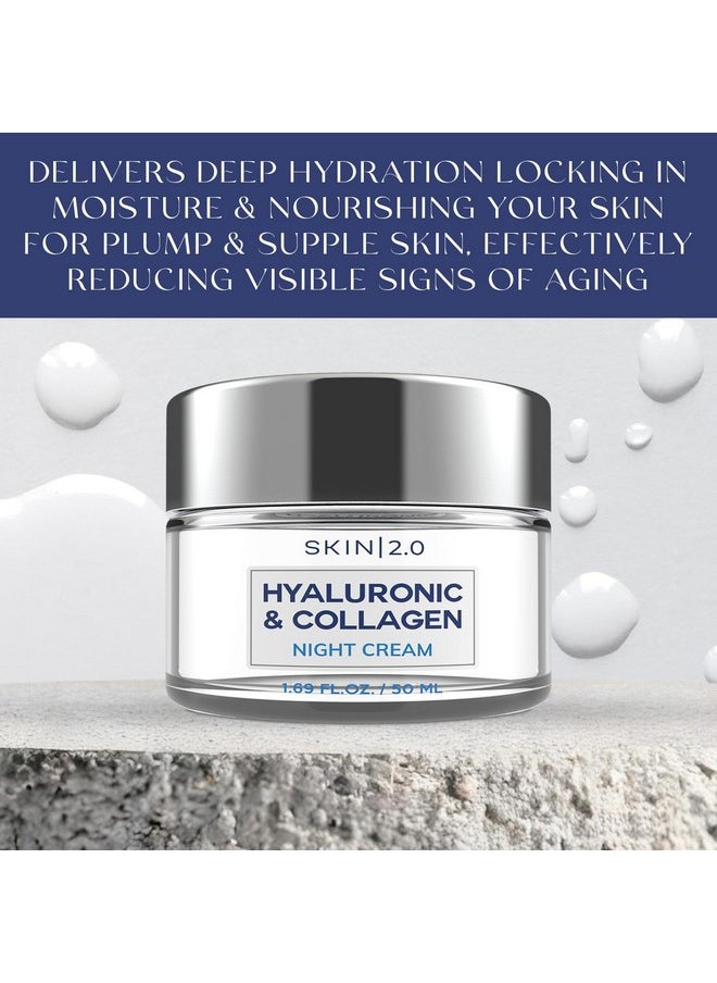 Skin 2.0 Korean Hyaluronic Acid & Collagen Face Moisturizer - Dermatologist Tested, Ultra Hydrating, Anti-Aging, Clean Beauty, Cruelty-Free Korean Skincare for All Skin Types - 1.69 Fl oz