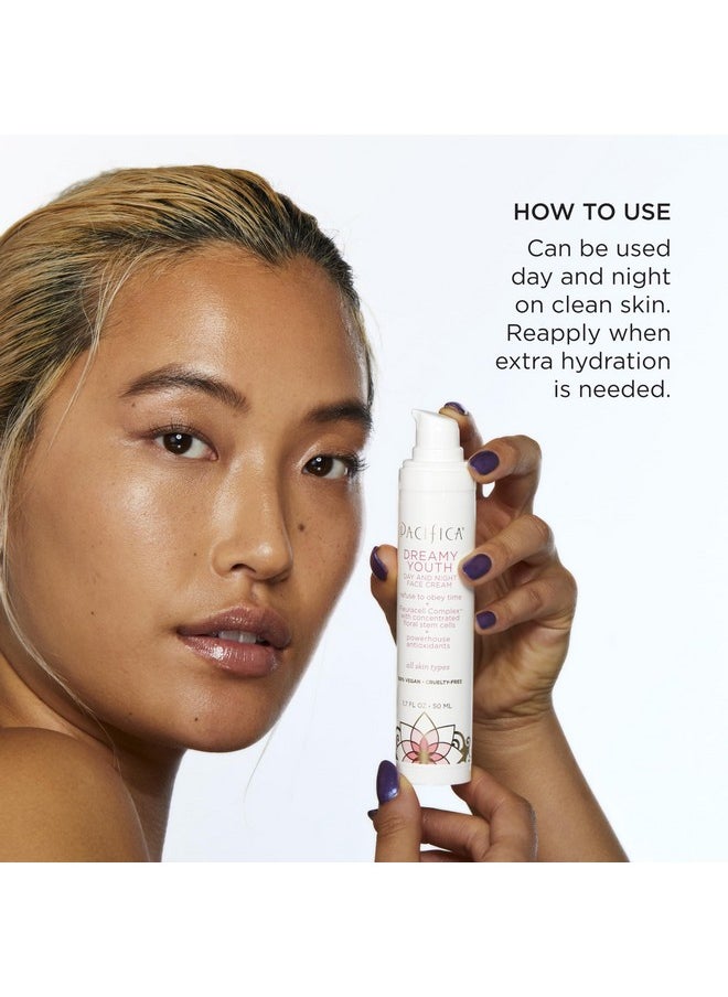 Pacifica Beauty Dreamy Youth Day and Night Face Cream - 1.7 Fl Oz (Pack of 2)- Moisturizer - For Dry and Aging Skin - Peptides, Grapeseed Oil, Floral Stem Cells - Sulfate + Paraben Free - Vegan and Cruelty Free
