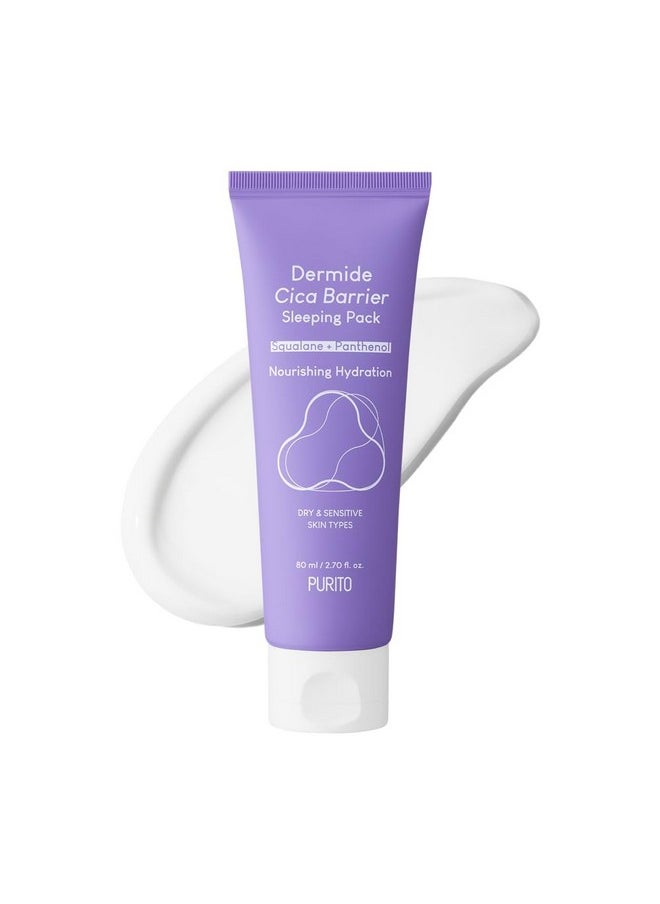 PURITO Dermide Cica Barrier Sleeping Pack 2.7 fl.oz / 80ml ceramide and centella, night cream, sensitive type, moisture pack