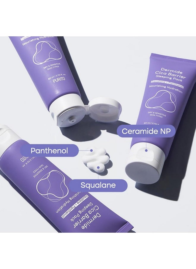 PURITO Dermide Cica Barrier Sleeping Pack 2.7 fl.oz / 80ml ceramide and centella, night cream, sensitive type, moisture pack