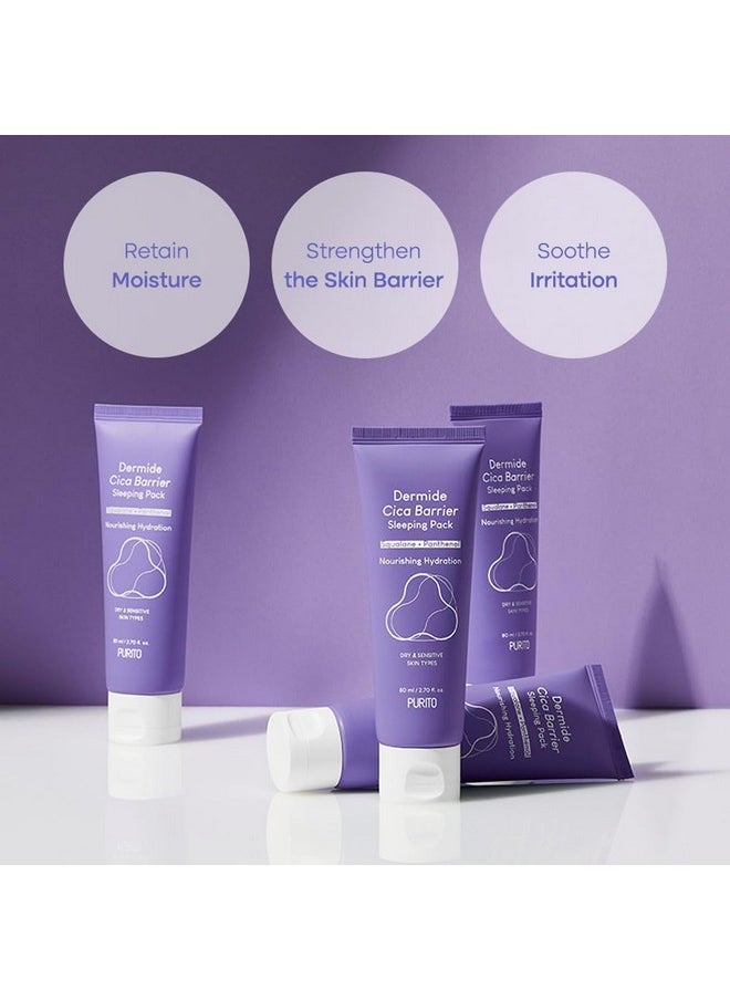 PURITO Dermide Cica Barrier Sleeping Pack 2.7 fl.oz / 80ml ceramide and centella, night cream, sensitive type, moisture pack