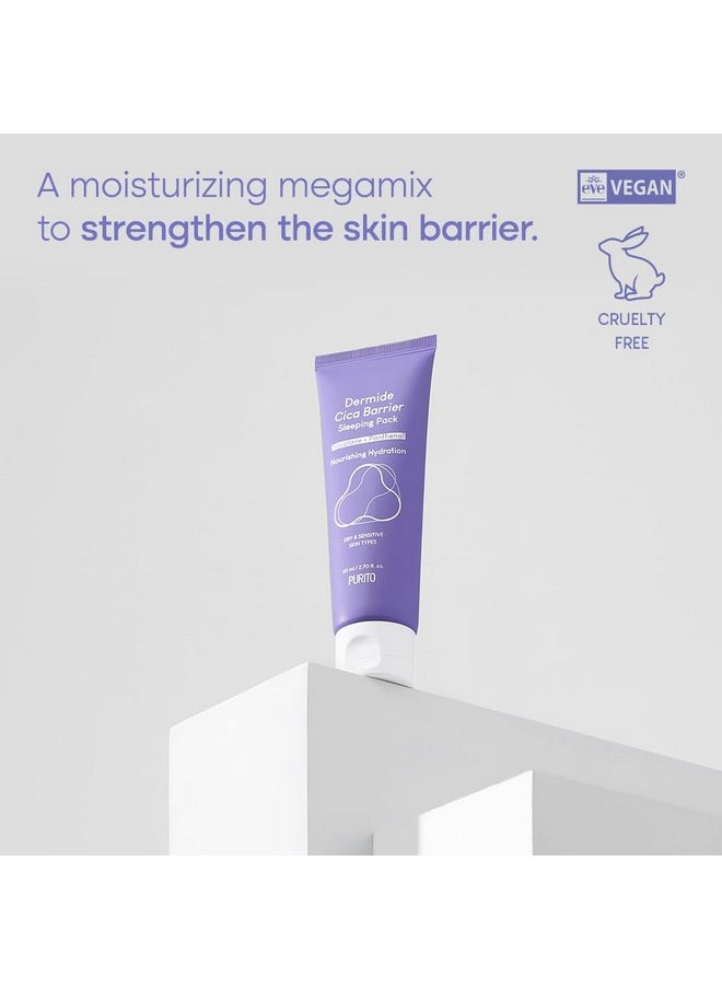 PURITO Dermide Cica Barrier Sleeping Pack 2.7 fl.oz / 80ml ceramide and centella, night cream, sensitive type, moisture pack