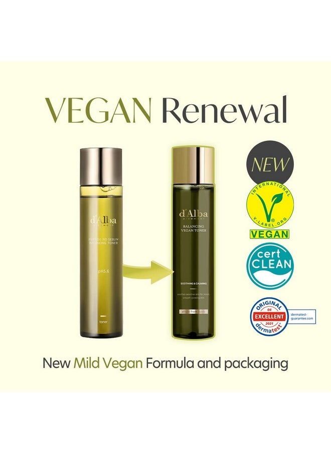 d’Alba Italian White Truffle Mild Skin Balancing Vegan Toner, Mild pH Formula, Suitable for Sensitive Skin, Lightweight Finish