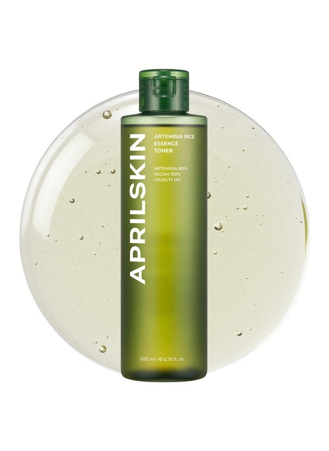 APRILSKIN Artemisia Korean Rice Toner | 100% Korean Mugwort | Hydration Boost Facial Toner | Vegan, Cruelty Free, Low pH, | No sulfates and Artificial Fragrance | Korean Skin Care | 6.76 oz