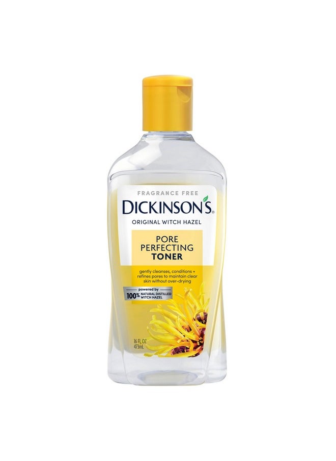 Dickinson's Original Witch Hazel Pore Perfecting Toner, 100% Natural, 16 Ounce Fragrance free