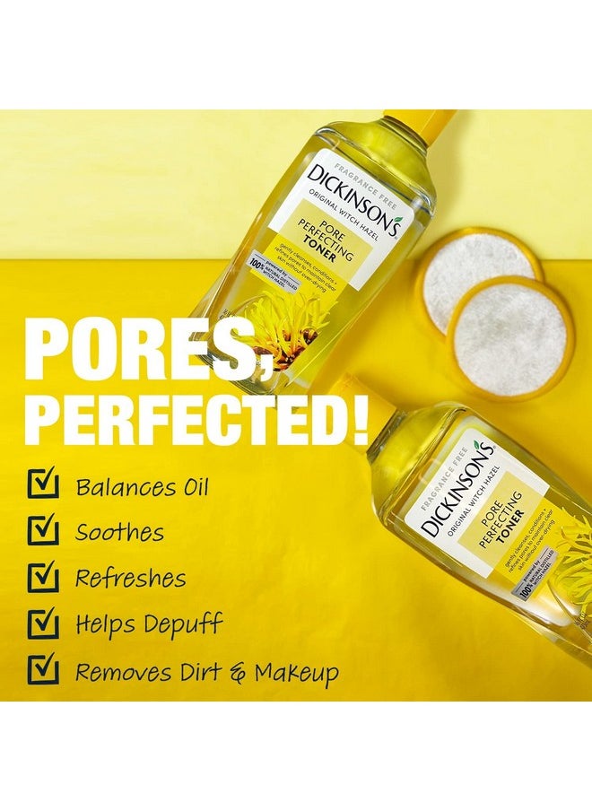 Dickinson's Original Witch Hazel Pore Perfecting Toner, 100% Natural, 16 Ounce Fragrance free