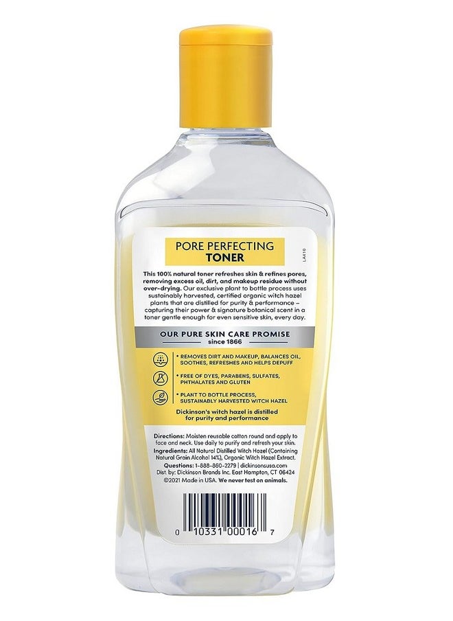 Dickinson's Original Witch Hazel Pore Perfecting Toner, 100% Natural, 16 Ounce Fragrance free