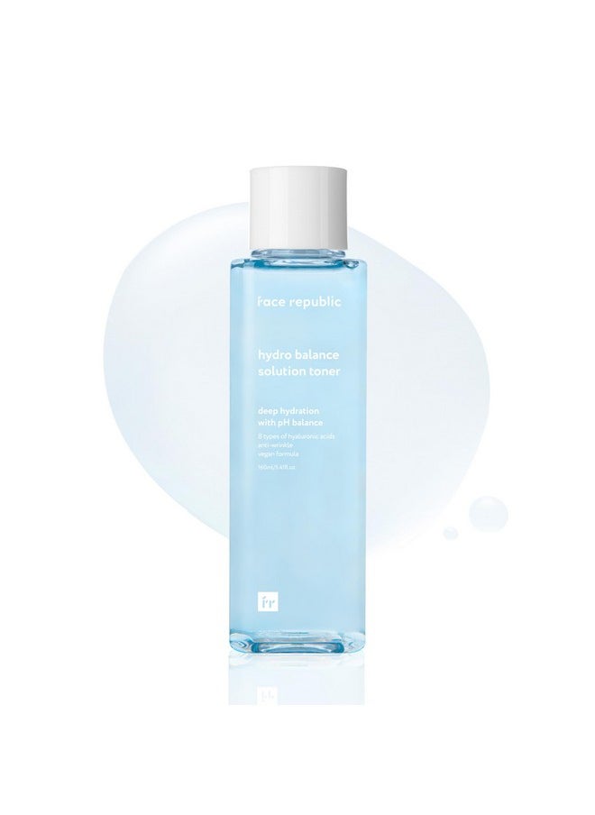 Face Republic Hydro Balance Solution Toner 160ml 5.41 fl oz | Hydrating & Balancing | Hyaluronic Acids, Panthenol, Adenosine | Soft, Plump Skin
