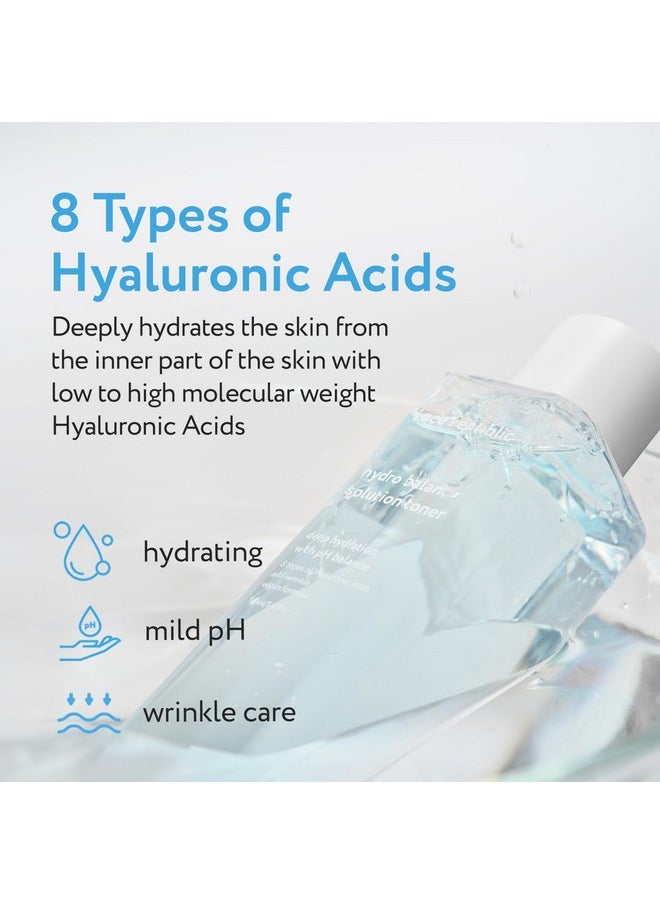 Face Republic Hydro Balance Solution Toner 160ml 5.41 fl oz | Hydrating & Balancing | Hyaluronic Acids, Panthenol, Adenosine | Soft, Plump Skin