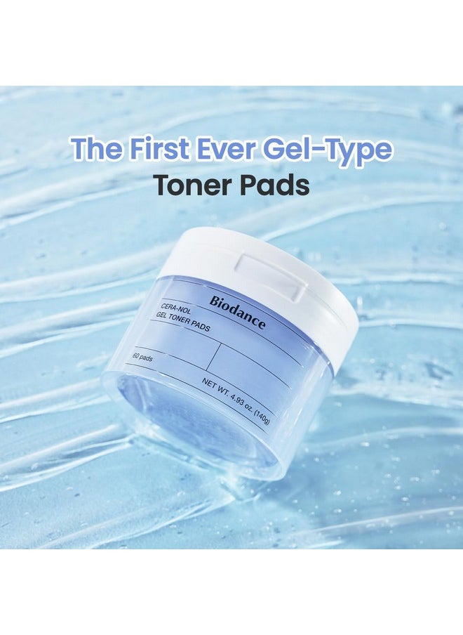 Biodance Cera-nol Gel Toner Pads | Hydrating, Soothing Korean Toner Pads for Sensitive Skin | 4.93 fl.oz.(140g), 60Pads