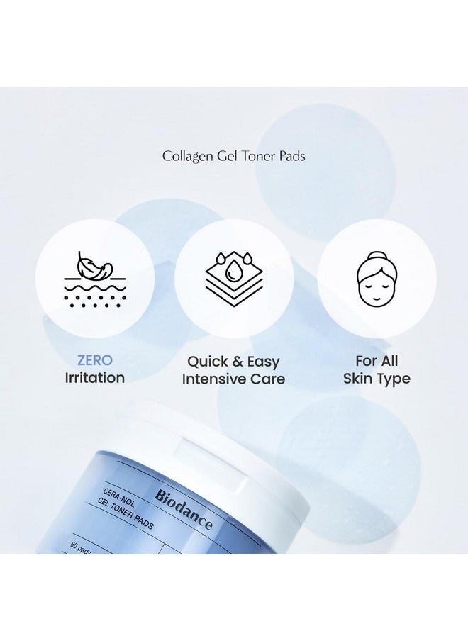 Biodance Cera-nol Gel Toner Pads | Hydrating, Soothing Korean Toner Pads for Sensitive Skin | 4.93 fl.oz.(140g), 60Pads