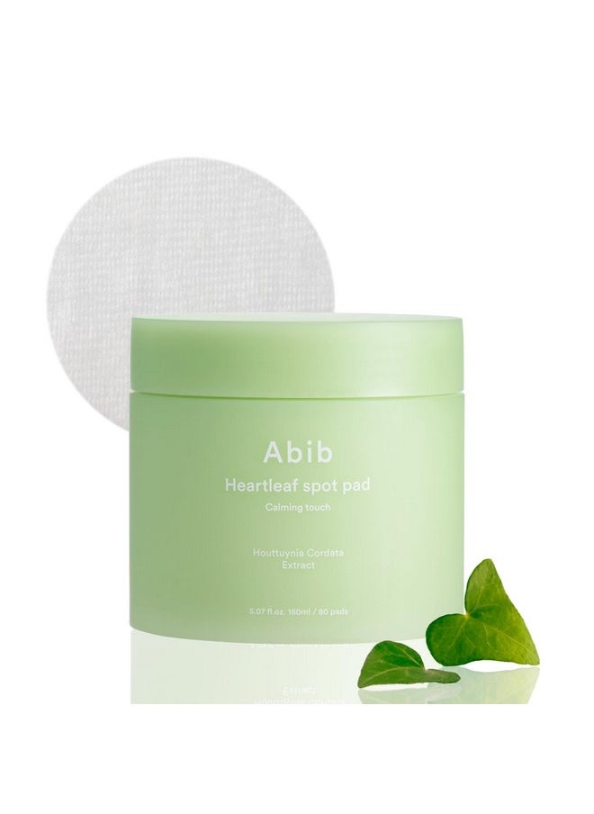 Abib Heartleaf Spot Pad Calming Touch 80 Pads | Korean Skincare Toner Pads for Face, Hydrating & Refreshing, Redness Relief, Pore Care, Acne Treatment, Soothing Sensitive Skin, K-Beauty Essentials