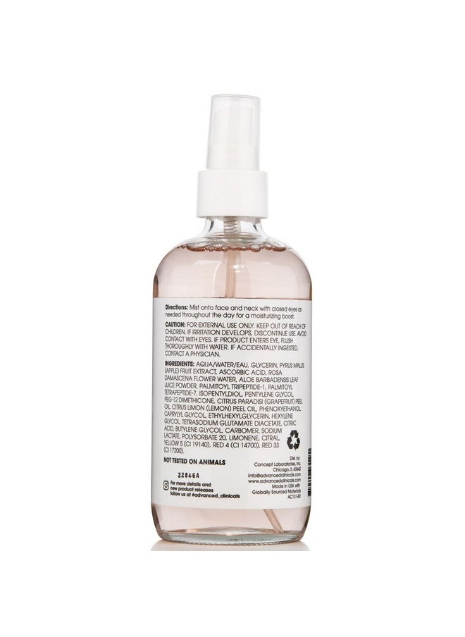 Advanced Clinicals Vitamin C Face Toner W/Ferulic Acid & Rosewater, Antioxidant Facial Mist Spray For Face, Skin Refreshing, Hydrating, & Non-Greasy Instant Hydration Facial Spray, Large 8 Fl Oz