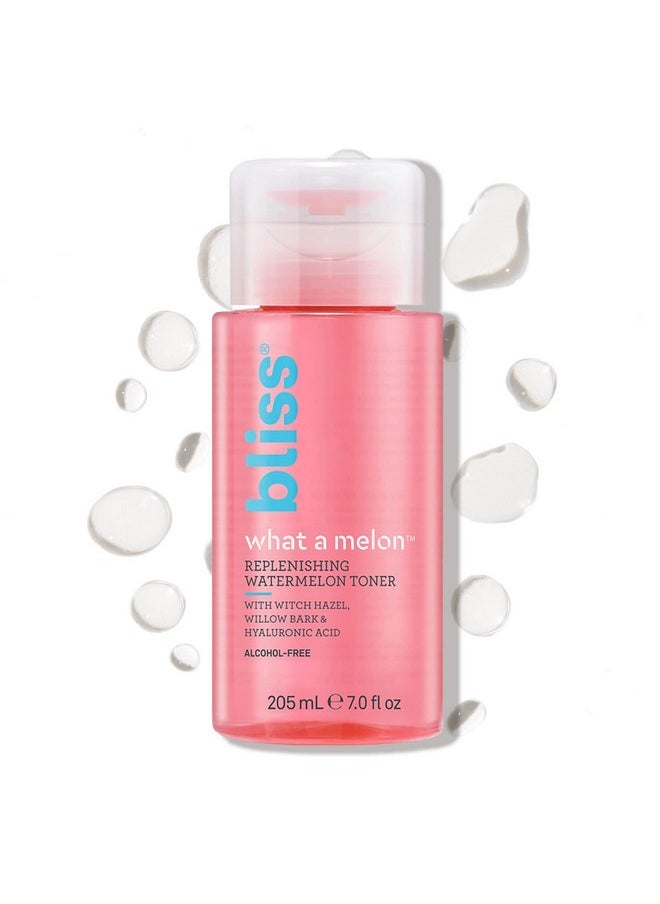 Bliss What a Melon Replenishing Watermelon Hyaluronic Acid Toner - 7 Fl Oz - Witch Hazel & Willow Bark - Hydrates, Refreshes and Energizes Tired Skin - Clean - Vegan & Cruelty-Free